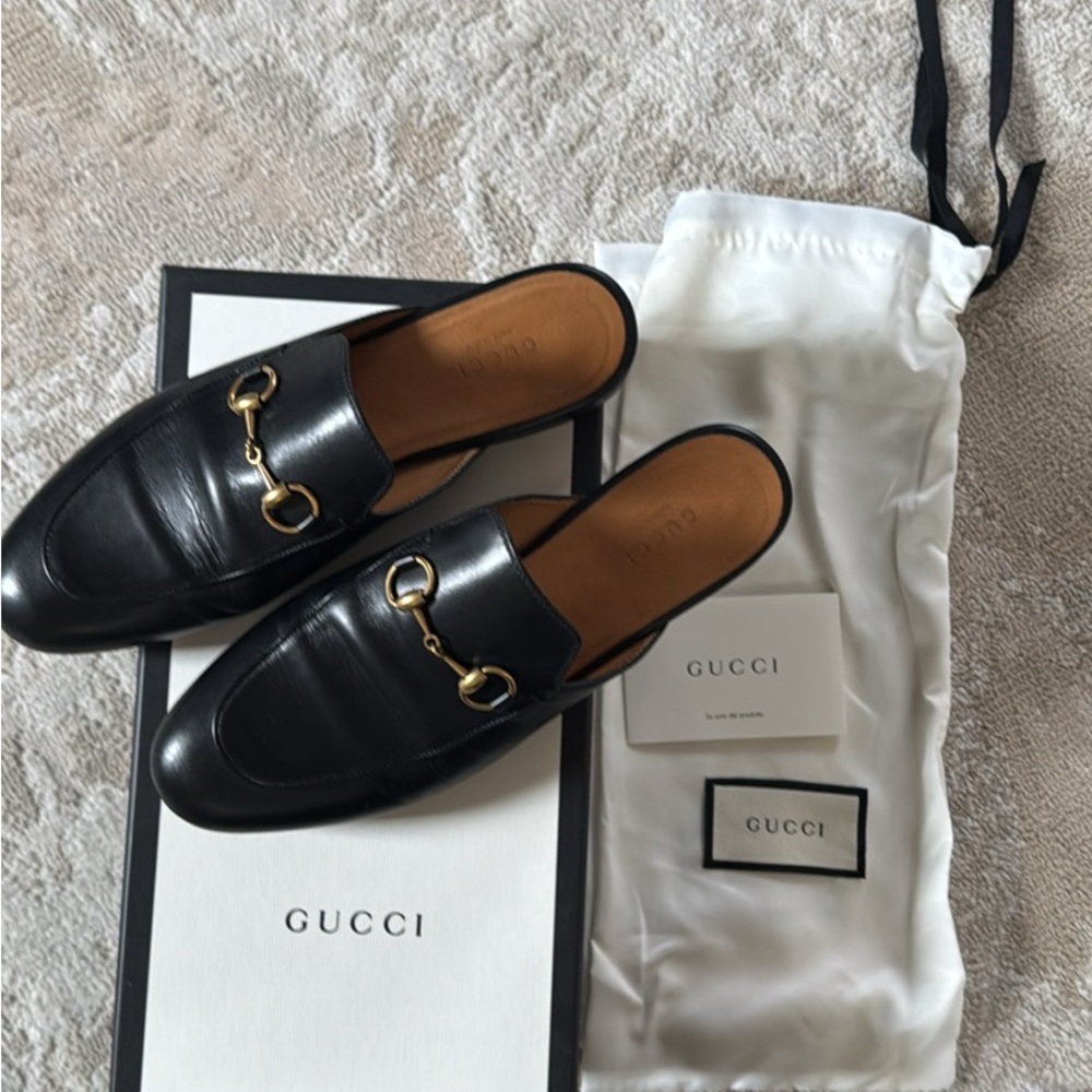 Gucci Black Princetown Mules